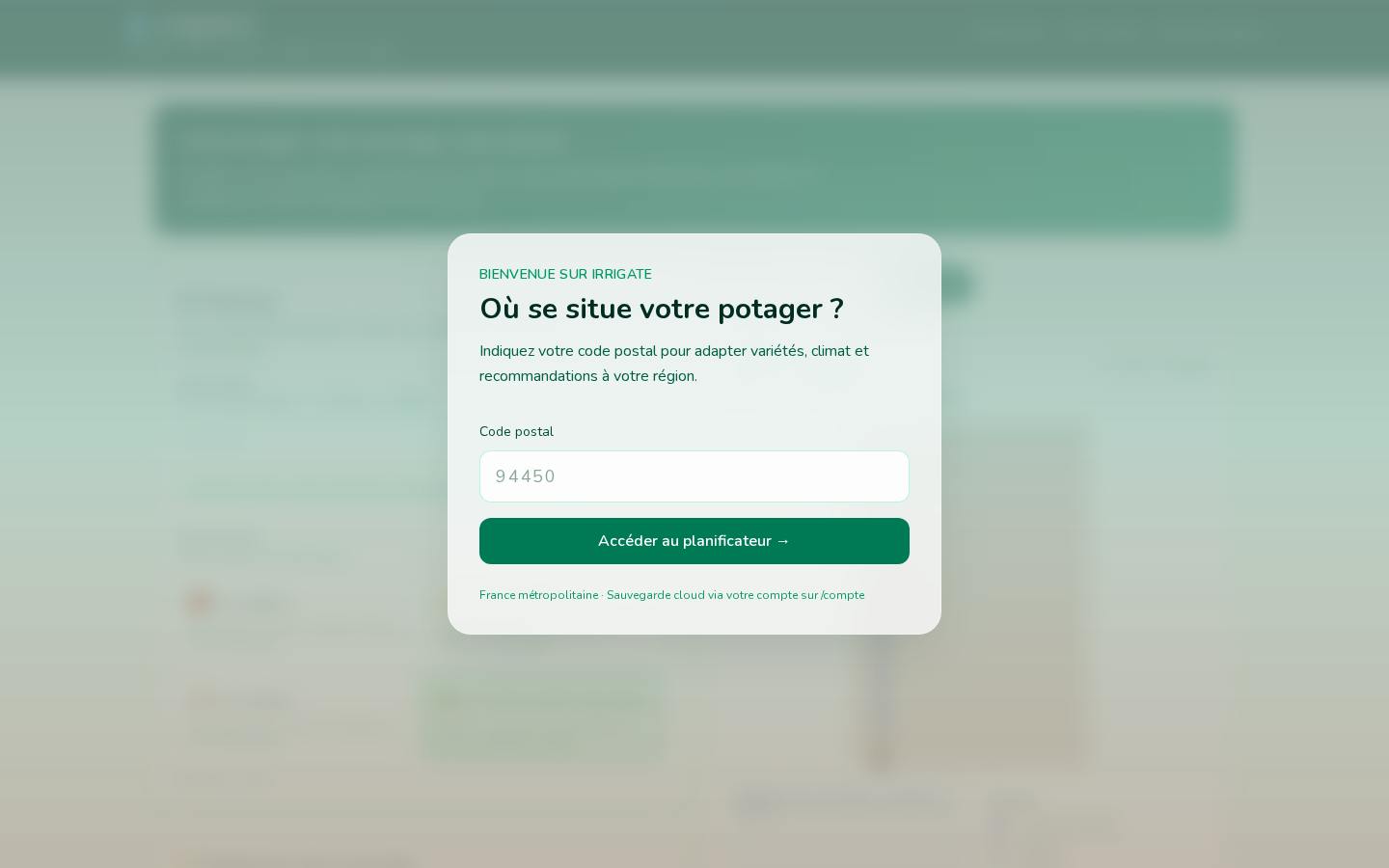 Irrigate — planificateur de potager